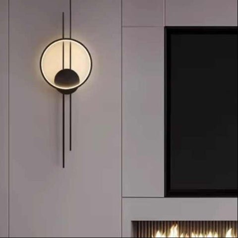 applique murale noire disque lot de un