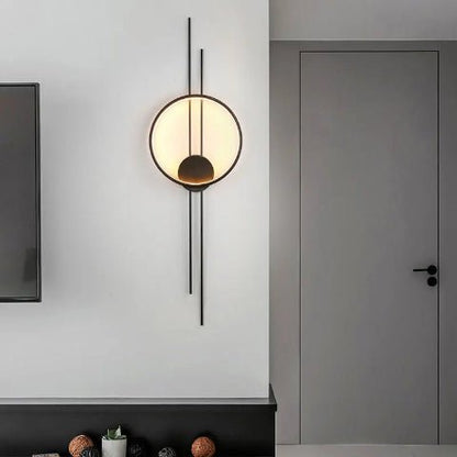 applique murale noire disque style moderne