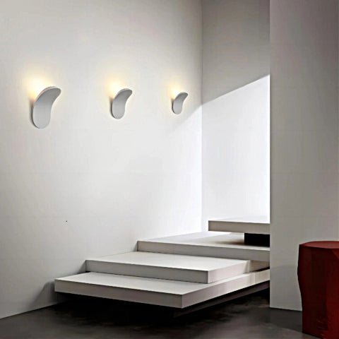 applique murale bois ovale blanc escalier