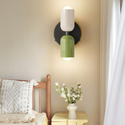 applique murale vintage blanc-vert-noir