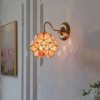 applique murale fleur spring rose-orange