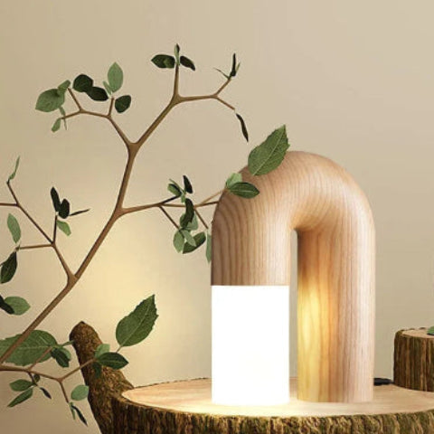 lampe a poser design arche arcia brun clair