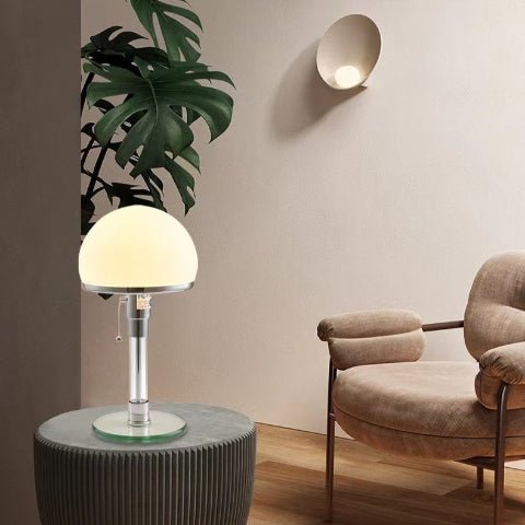 lampe champignon blanche coin lecture