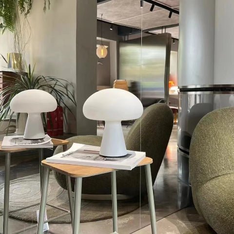lampe champignon blanche décoration moderne