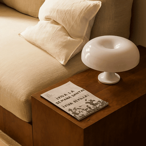 lampe champignon blanche design epure