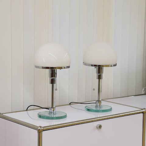 lampe champignon blanche lot de deux