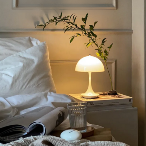 lampe champignon blanche comme veilleuse