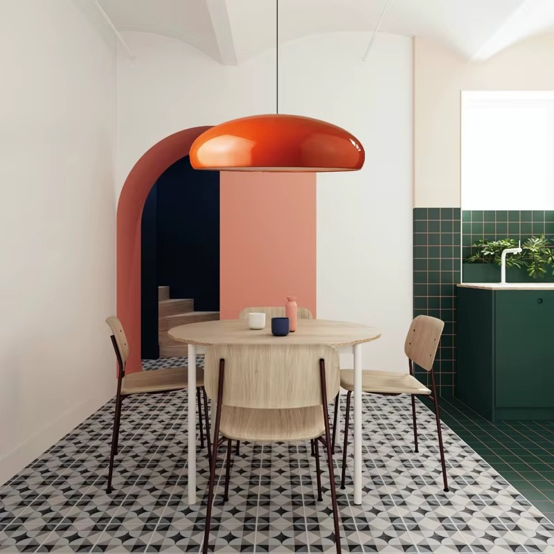 lampe champignon orange cuisine