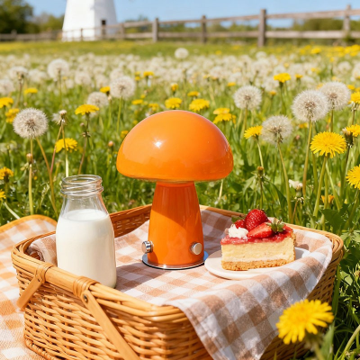 Lampe champignon orange | Soline