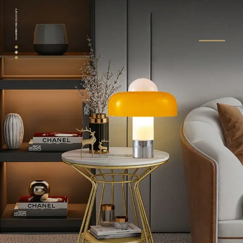 lampe champignon orange decoration