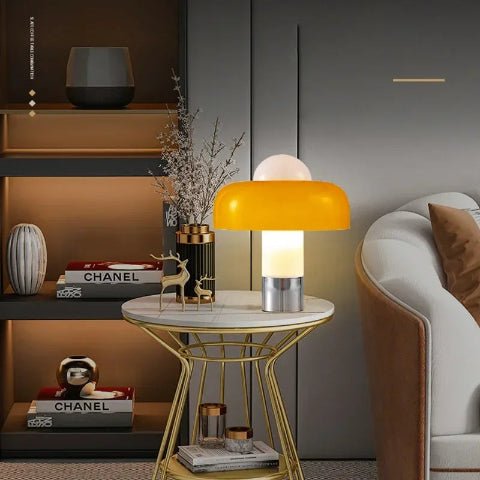 lampe champignon orange decoration