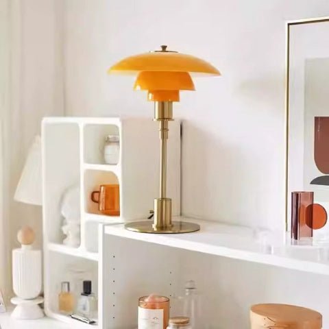 lampe champignon orange decoration
