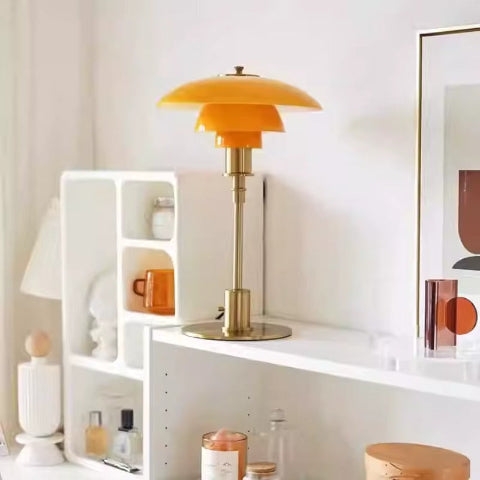 lampe champignon orange decoration