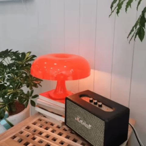 lampe champignon orange luminaire