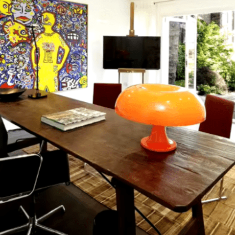 lampe champignon orange moderne