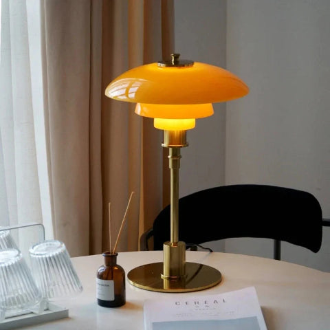 lampe champignon orange salle a manger