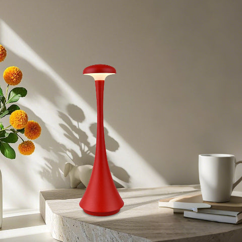 lampe champignon rouge table