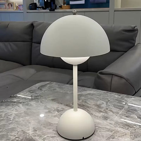 lampe de chevt champignon blanc ivoire salon