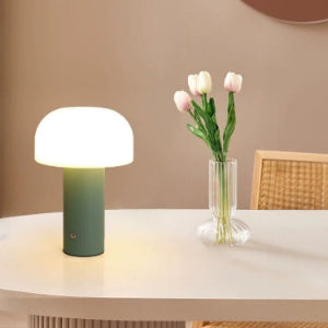 lampe de chevet champignon vert sauge