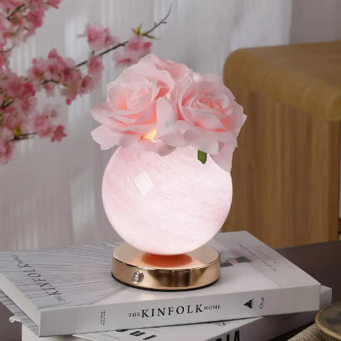 lampe rose éclairée