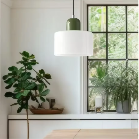 lampe suspendue blanc vert