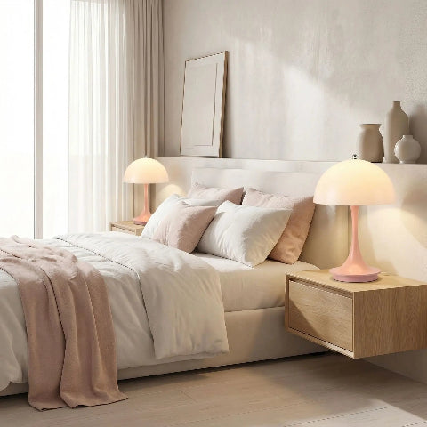 lampe de chevet chamignon aline rose bord lit