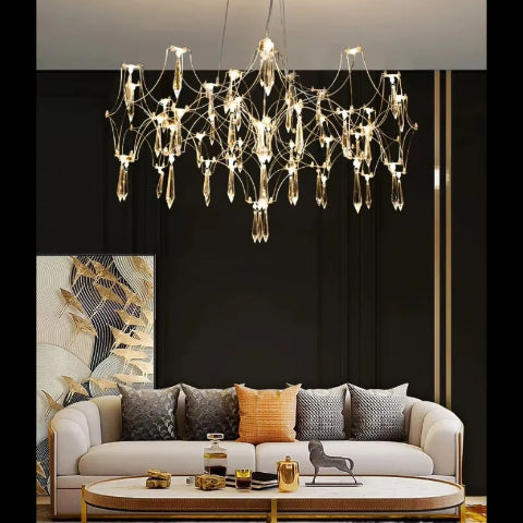 lustre salon design dore