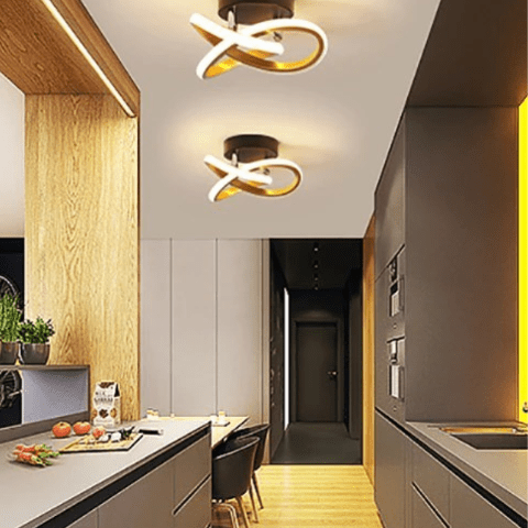 plafonnier a led nova dorée cuisine