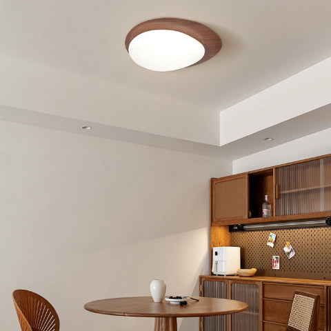 plafonnier bois au-dessus table