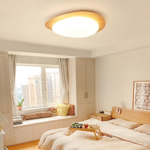 plafonnier bois clair chambre cosy