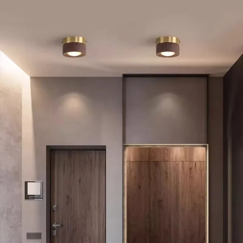 plafonnier bois couloir