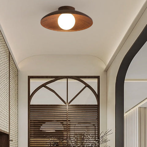 plafonnier bois foncé