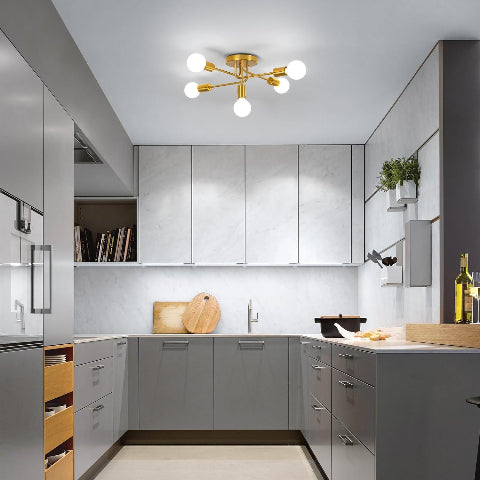 plafonnier cuisine doré