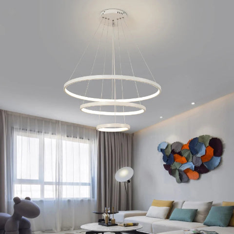 plafonnier design blanc salon
