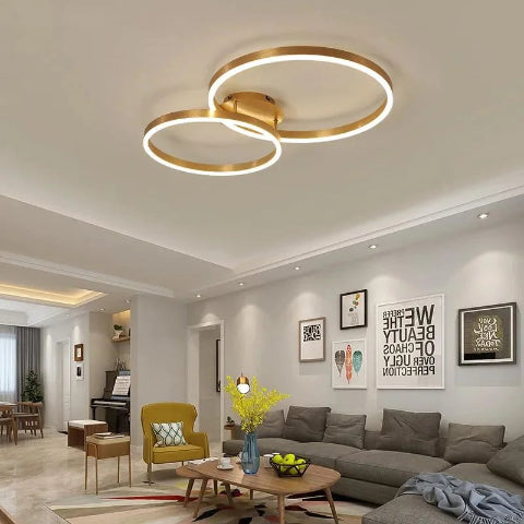 plafonnier design duo anneaux croises