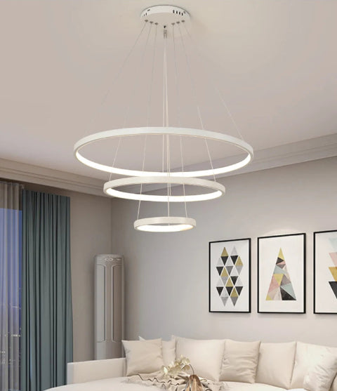plafonnier  design finition blanc salon