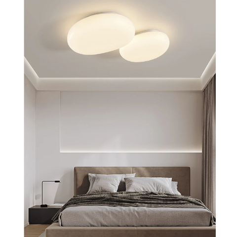plafonnier design nuvia deux points lumineux ornant chambre