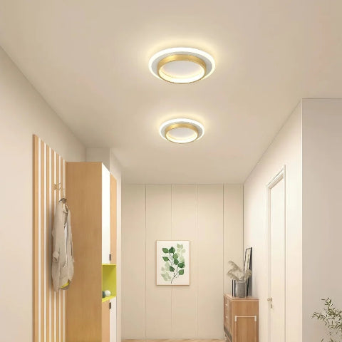 plafonnier design rond doré