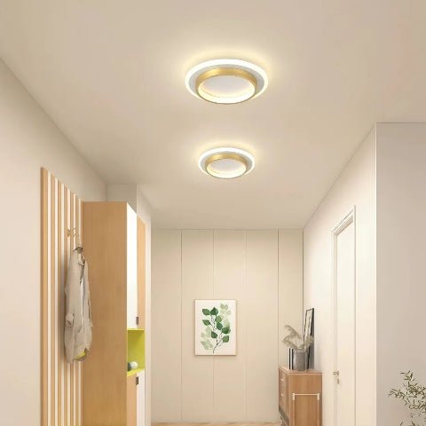 plafonnier design rond doré