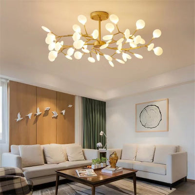 plafonnier design salon arbre fleuri
