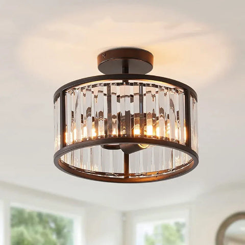 plafonnier en verre marron