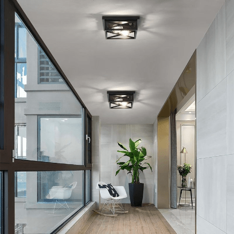 Plafonnier industriel| LuminRétro Noir