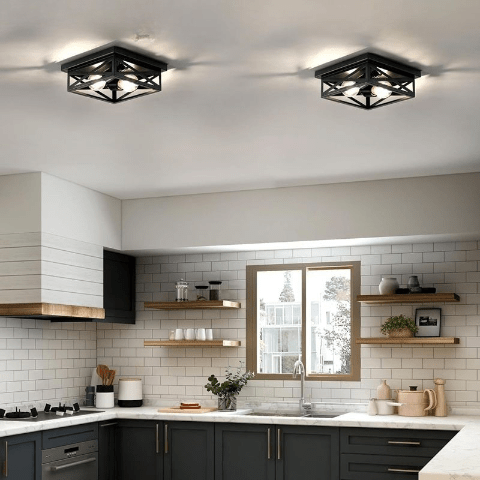 Plafonnier industriel| LuminRétro Noir