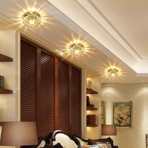 plafonnier led couleur blanc chaud couloir