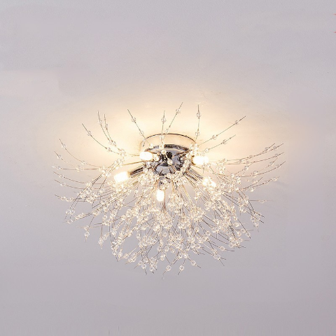 plafonnier pissenlit argent medium 5 lumieres
