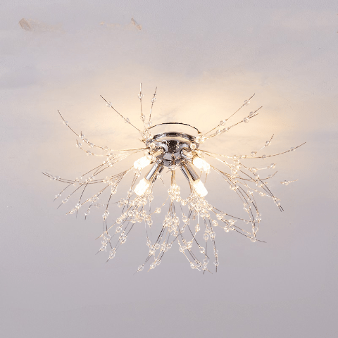 plafonnier pissenlit argent small 4 lumieres