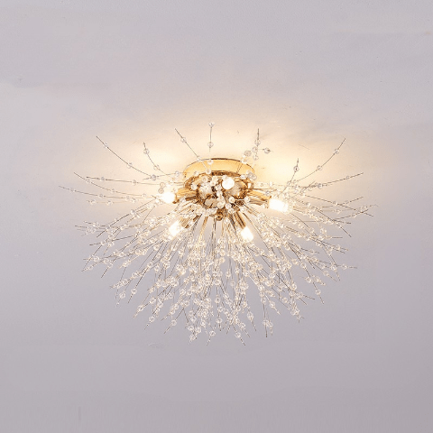 plafonnier pissenlit dore medium 5 lumieres