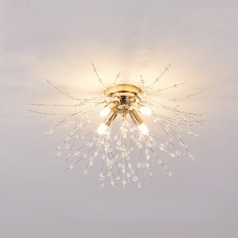 plafonnier pissenlit dore small 4 lumieres