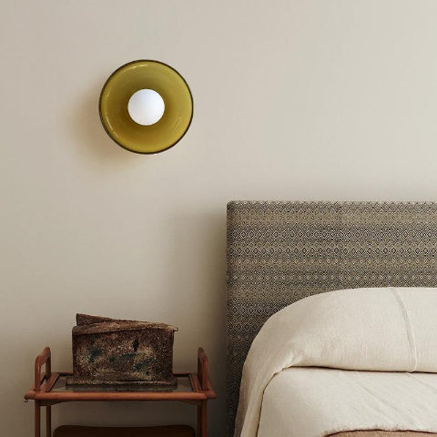 plafonnier vintage ambre brun chambre