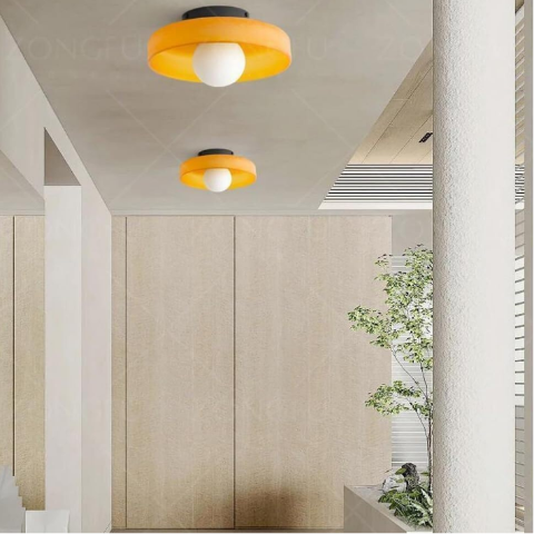 plafonnier vintage ambre en serie